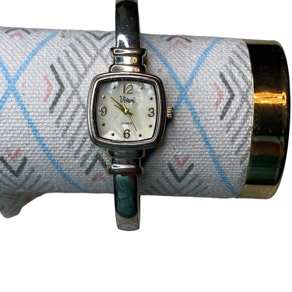 Vivani Women Silver Tone  Square Cuff Band Watch. - Picture 1 of 8
